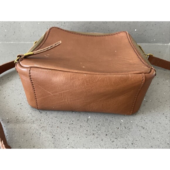 Madewell Square Satchel Crossbody Leather Bag Tan Leather - Picture 3 of 16
